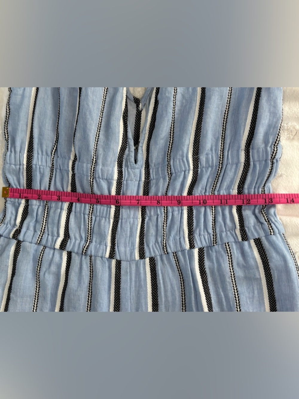 Red Carter Light Blue Sleeveless Striped Jumpsuit - Picture 15 of 16